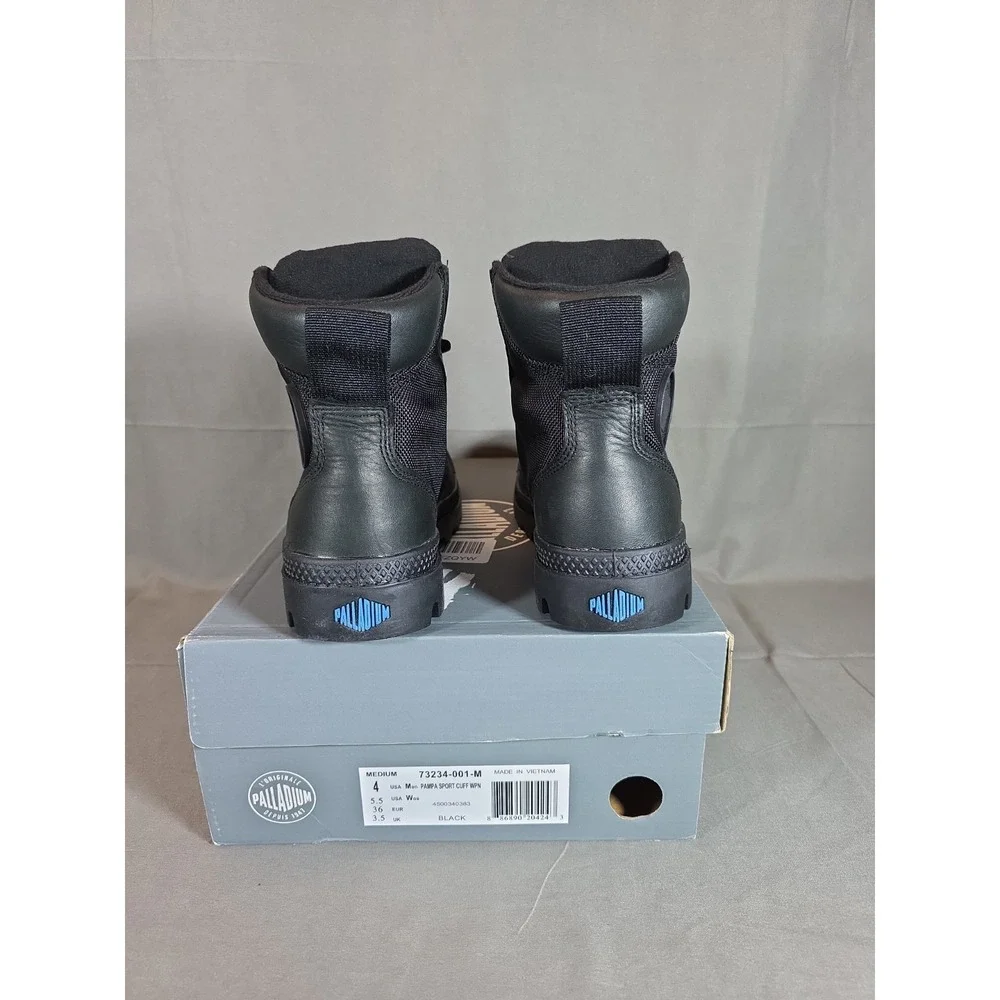 Palladium Men Pampa Sport Cuff Wpn Boots‎ Black New Mens Size 4 Womens Size 5.5